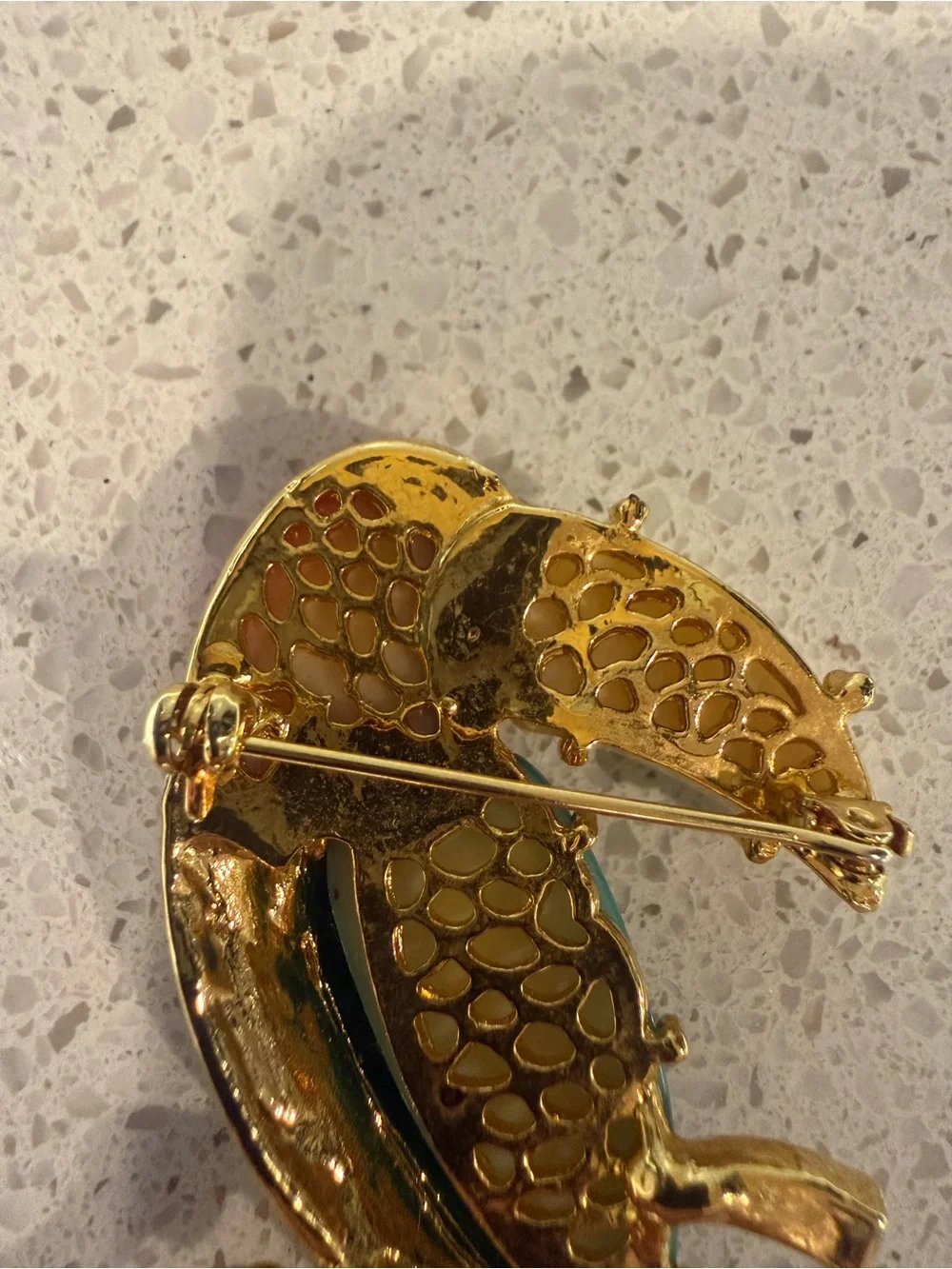 Vintage Rhinestone Toucan Tropical Brooch Pin